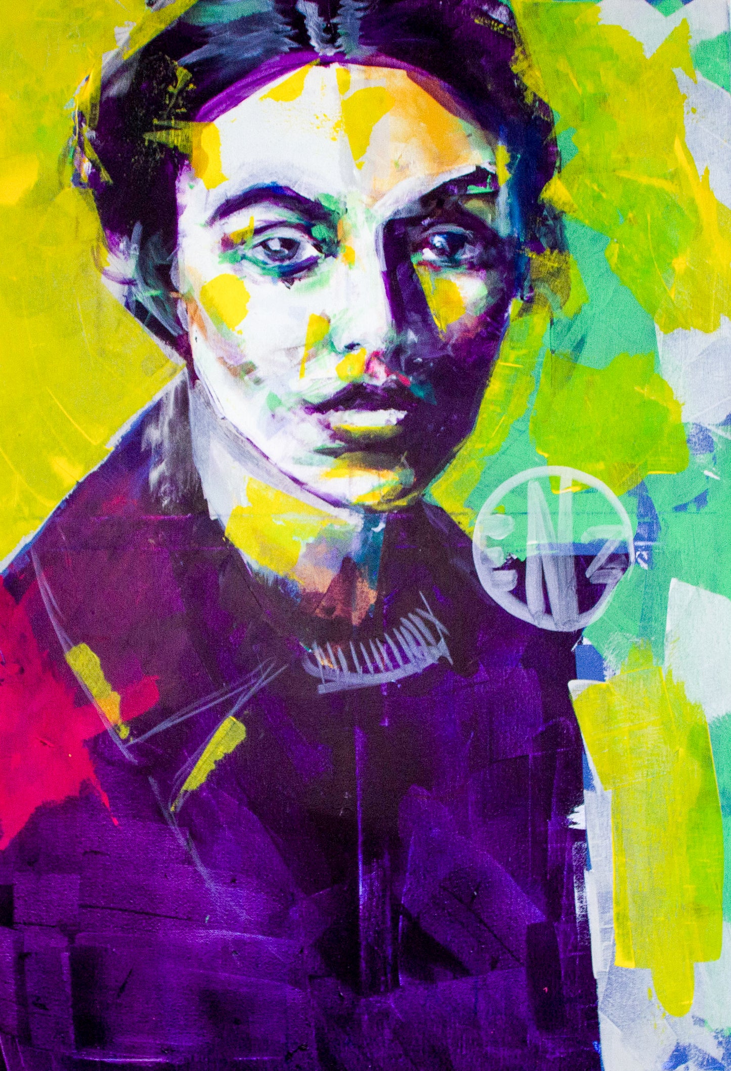 Woman in Purple and Yellow
